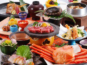 但馬牛と秋の海幸会席アワビ付